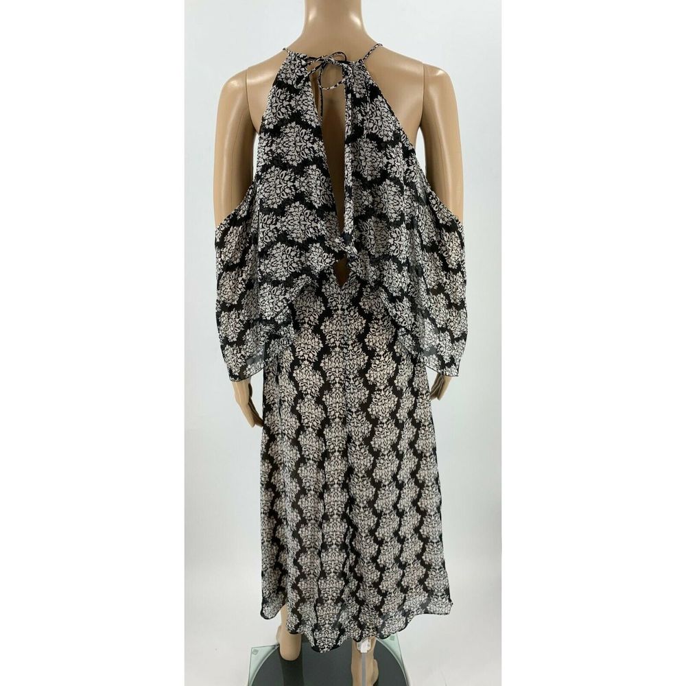 Zara Dress Cold Shoulder Size S Floral Midi - Picture 8 of 10